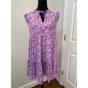 Draper James Floral Mini Dress In Lavender/Purple